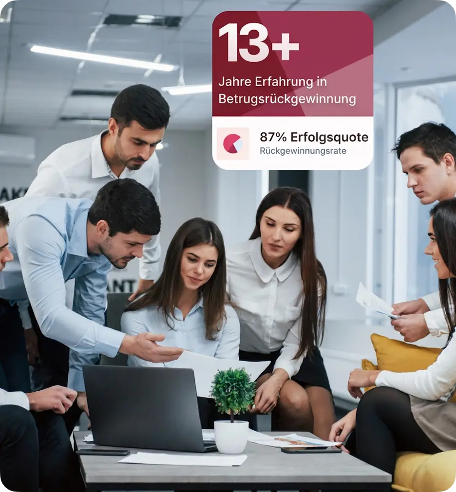 Ein Team von Justicepartnern arbeitet an einem Fall
